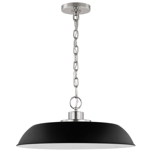 SATCO/NUVO Colony 1-Light Medium Pendant Matte Black With Polished Nickel (60-7485)