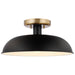 SATCO/NUVO Colony 1-Light Small Flush Mount Fixture Matte Black With Burnished Brass (60-7491)
