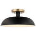 SATCO/NUVO Colony 1-Light Small Flush Mount Fixture Matte Black With Polished Nickel (60-7492)