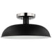 SATCO/NUVO Colony 1-Light Small Flush Mount Fixture Matte Black With Polished Nickel (60-7492)