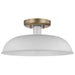 SATCO/NUVO Colony 1-Light Small Flush Mount Fixture Matte White With Burnished Brass (60-7490)