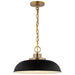 SATCO/NUVO Colony 1-Light Small Pendant Matte Black With Burnished Brass (60-7481)
