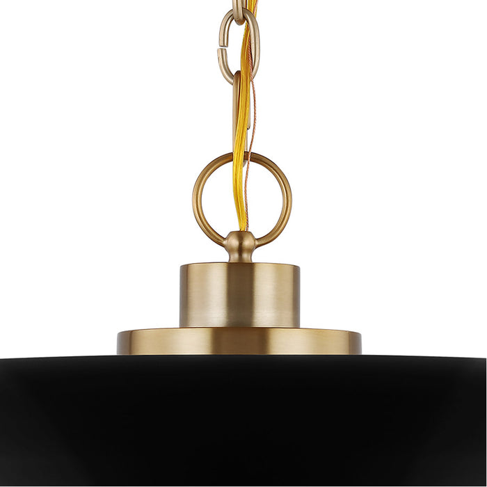 SATCO/NUVO Colony 1-Light Small Pendant Matte Black With Burnished Brass (60-7481)