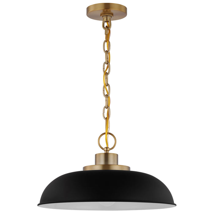 SATCO/NUVO Colony 1-Light Small Pendant Matte Black With Burnished Brass (60-7481)