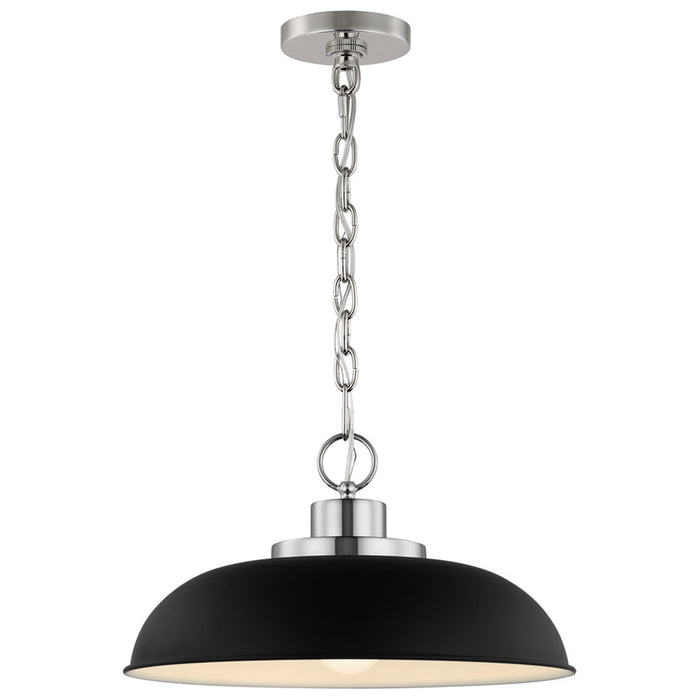 SATCO/NUVO Colony 1-Light Small Pendant Matte Black With Polished Nickel (60-7482)