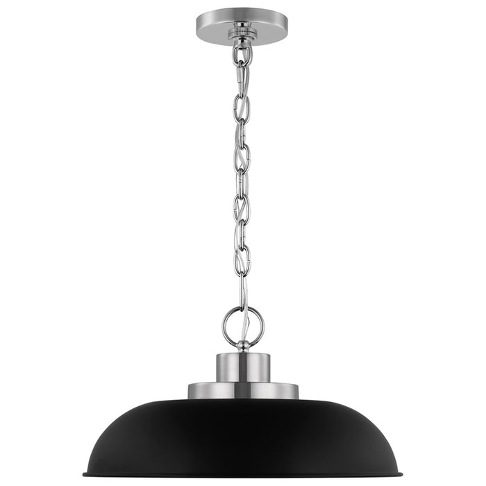 SATCO/NUVO Colony 1-Light Small Pendant Matte Black With Polished Nickel (60-7482)