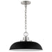 SATCO/NUVO Colony 1-Light Small Pendant Matte Black With Polished Nickel (60-7482)