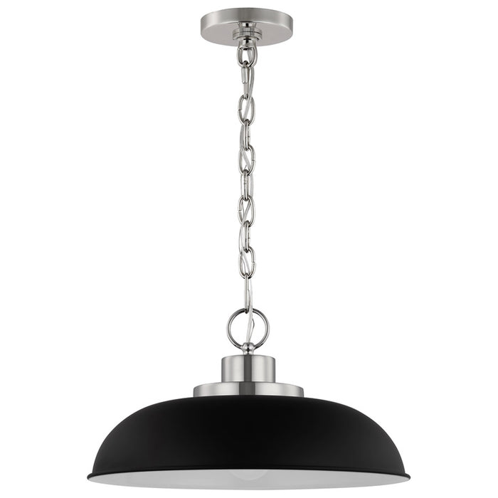 SATCO/NUVO Colony 1-Light Small Pendant Matte Black With Polished Nickel (60-7482)