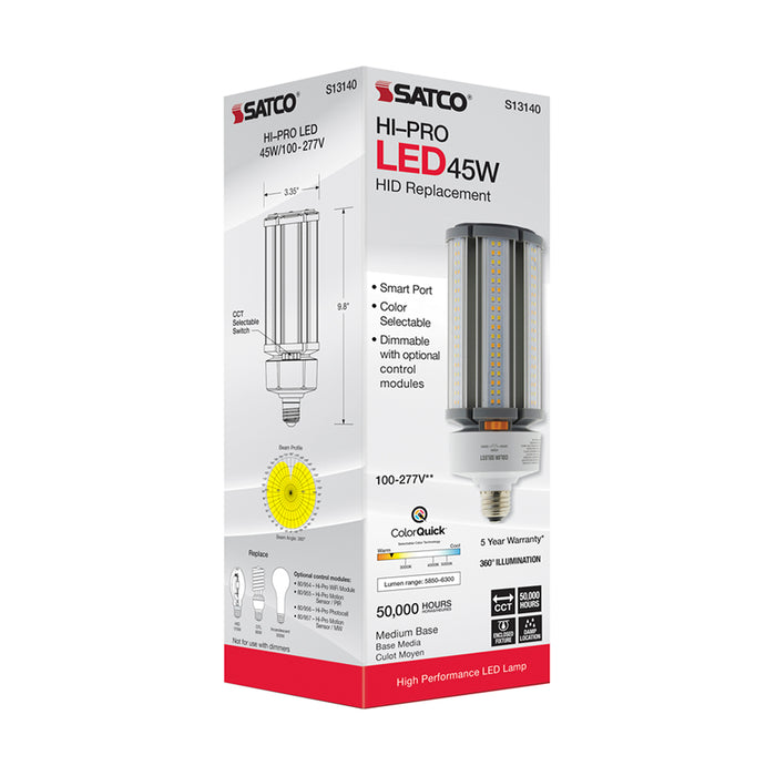 SATCO/NUVO ColorQuick 45W LED HID Replacement CCT Selectable Medium Base 100-277V (S13140)