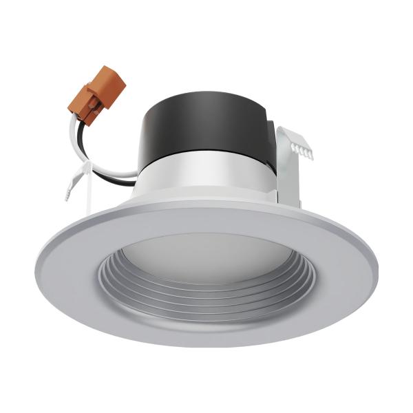 SATCO/NUVO ColorQuick 7W LED Downlight Retrofit 4 Inch CCT Selectable 120V Dimmable Brushed Nickel Finish (S11833)