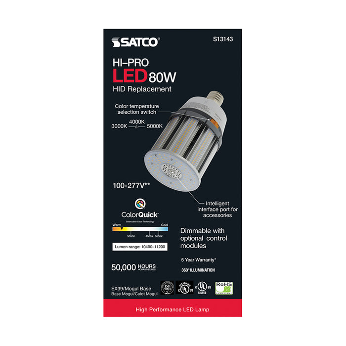 SATCO/NUVO ColorQuick 80W LED HID Replacement CCT Selectable Mogul Extended Base 100-277V (S13143)