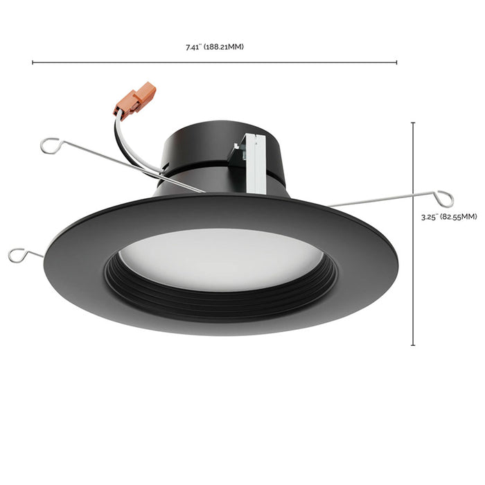 SATCO/NUVO ColorQuick 9W LED Downlight Retrofit 5 Inch 6 Inch CCT Selectable 120V Dimmable Black Finish (S11835)