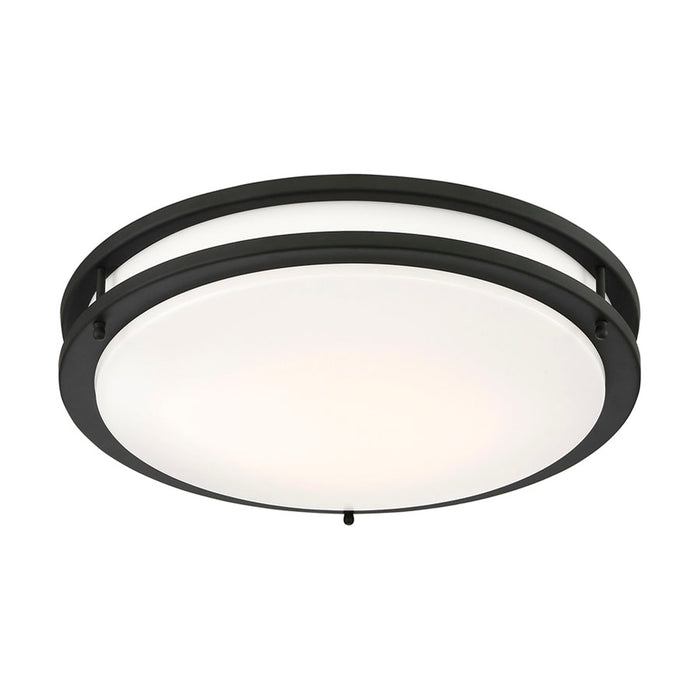SATCO/NUVO ColorQuick Glamour LED 17 Inch Flush Mount Fixture Black Finish CCT Selectable 3000K/4000K/5000k (62-1737)