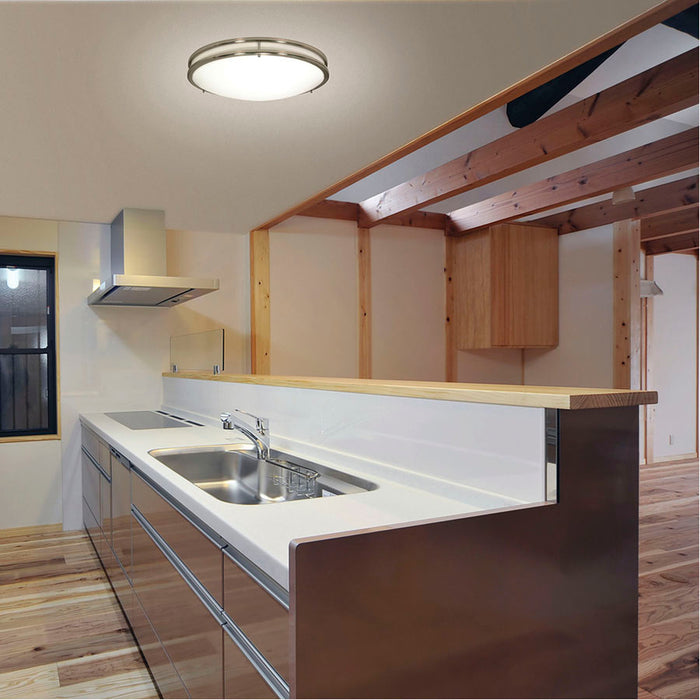 SATCO/NUVO ColorQuick Glamour LED 17 Inch Flush Mount Fixture Brushed Nickel Finish CCT Selectable 3000K/4000K/5000k (62-1637)