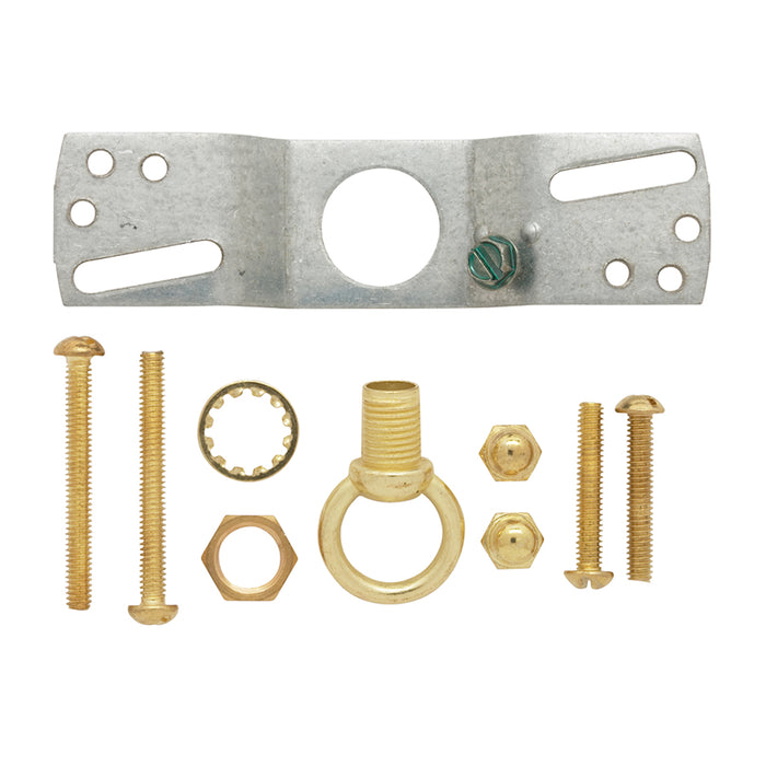 SATCO/NUVO Contemporary Canopy Kit Brass Finish 5 Inch Diameter 7/16 Inch Center Hole 2-8/32 Bar Holes Includes Hardware 10 Pounds Maximum (90-890)