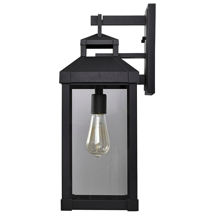 SATCO/NUVO Corning 1-Light Large Wall Lantern Matte Black With Clear Glass (60-7372)