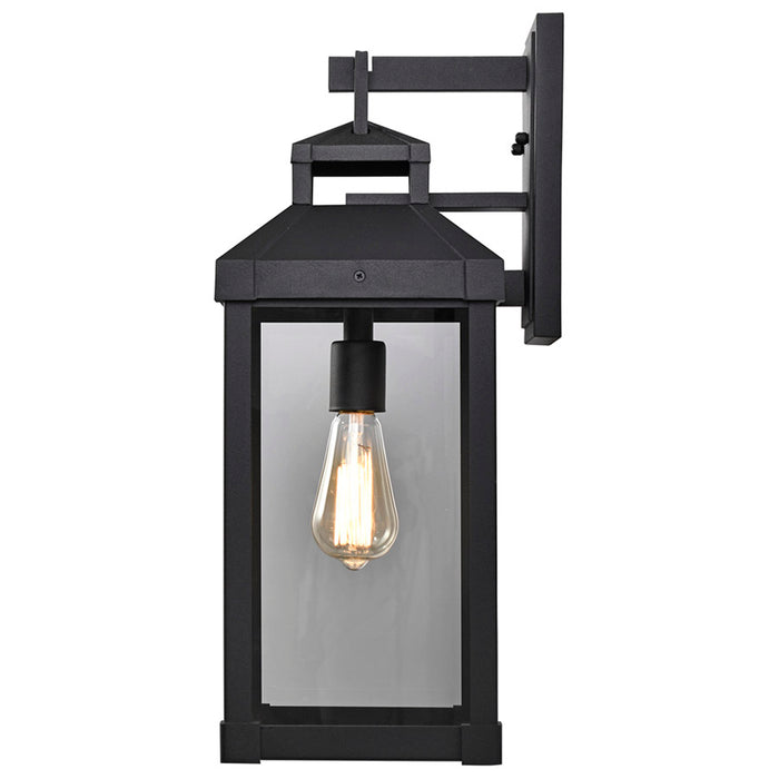 SATCO/NUVO Corning 1-Light Large Wall Lantern Matte Black With Clear Glass (60-7372)