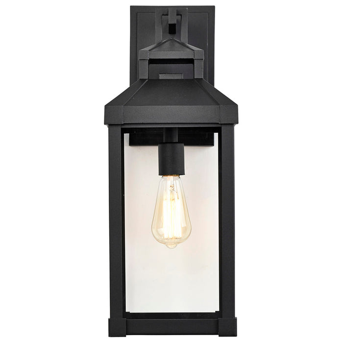SATCO/NUVO Corning 1-Light Large Wall Lantern Matte Black With Clear Glass (60-7372)
