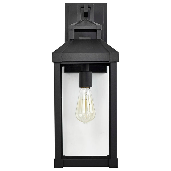 SATCO/NUVO Corning 1-Light Large Wall Lantern Matte Black With Clear Glass (60-7372)