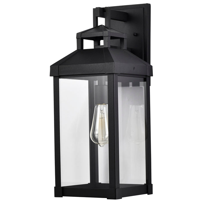 SATCO/NUVO Corning 1-Light Large Wall Lantern Matte Black With Clear Glass (60-7372)