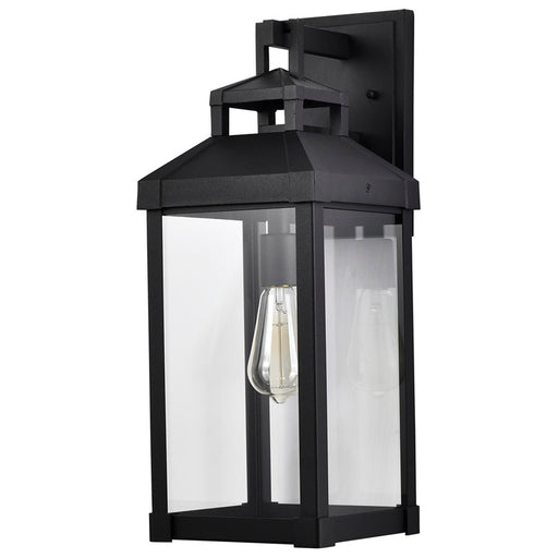 SATCO/NUVO Corning 1-Light Large Wall Lantern Matte Black With Clear Glass (60-7372)