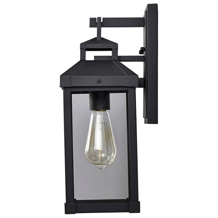 SATCO/NUVO Corning 1-Light Medium Wall Lantern Matte Black With Clear Glass (60-7371)