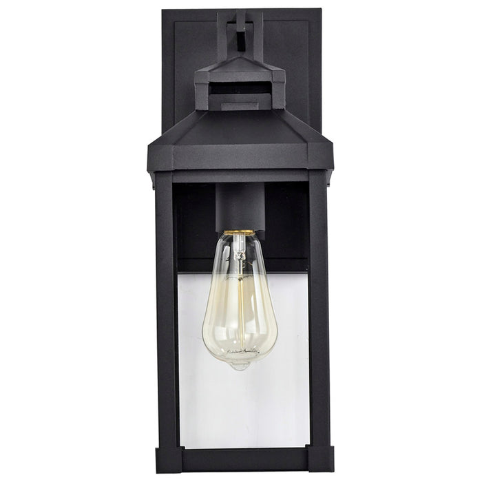SATCO/NUVO Corning 1-Light Medium Wall Lantern Matte Black With Clear Glass (60-7371)