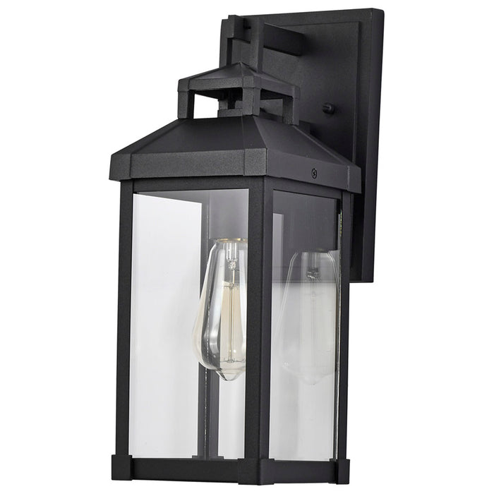 SATCO/NUVO Corning 1-Light Medium Wall Lantern Matte Black With Clear Glass (60-7371)