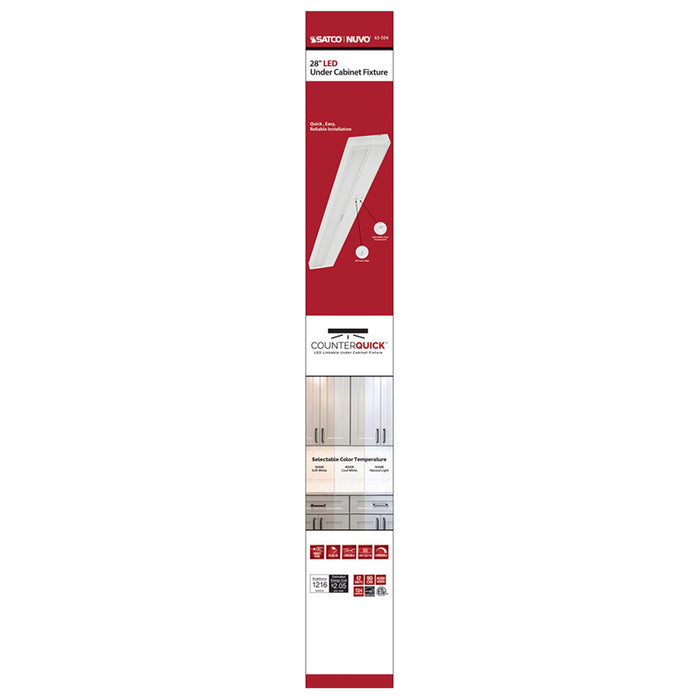 SATCO/NUVO CounterQuick 17W 28 Inch LED White Under Cabinet Light CCT Selectable 40000 Hours (63-504)