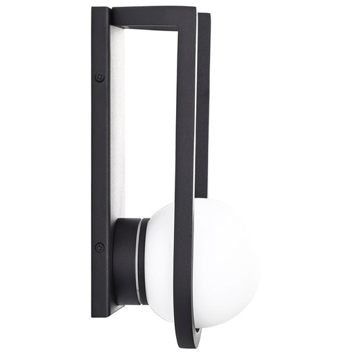 SATCO/NUVO Cradle 6W LED Medium Wall Lantern Matte Black With White Opal Glass (62-1619)