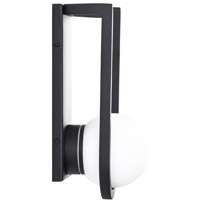 SATCO/NUVO Cradle 6W LED Medium Wall Lantern Matte Black With White Opal Glass (62-1619)