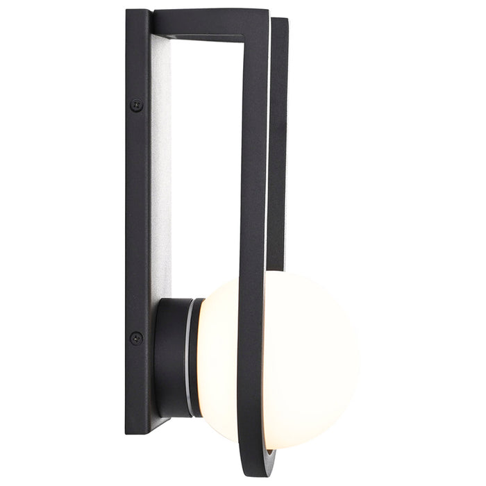SATCO/NUVO Cradle 6W LED Medium Wall Lantern Matte Black With White Opal Glass (62-1619)