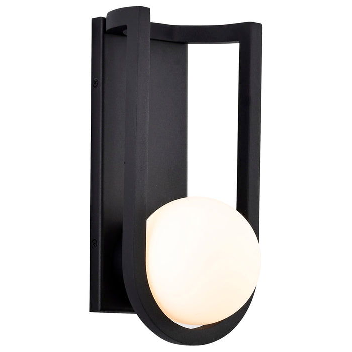 SATCO/NUVO Cradle 6W LED Medium Wall Lantern Matte Black With White Opal Glass (62-1619)