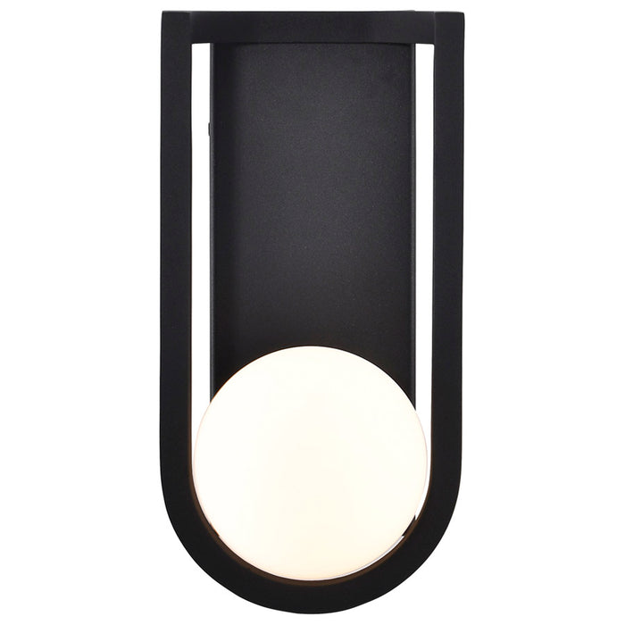 SATCO/NUVO Cradle 6W LED Medium Wall Lantern Matte Black With White Opal Glass (62-1619)