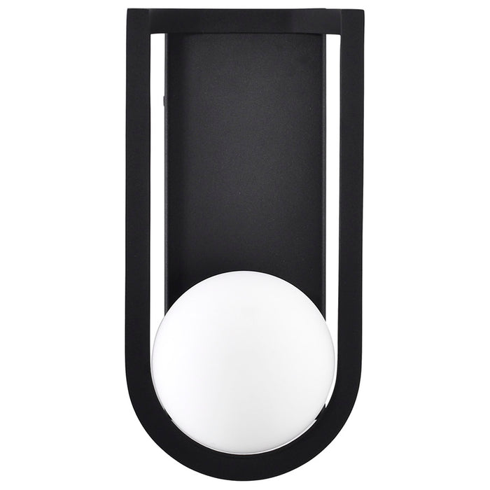 SATCO/NUVO Cradle 6W LED Medium Wall Lantern Matte Black With White Opal Glass (62-1619)