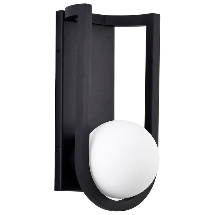 SATCO/NUVO Cradle 6W LED Medium Wall Lantern Matte Black With White Opal Glass (62-1619)
