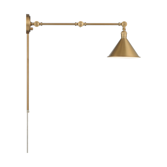 SATCO/NUVO Delancey Swing Arm Lamp Burnished Brass With Switch (60-7361)