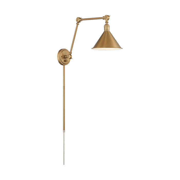 SATCO/NUVO Delancey Swing Arm Lamp Burnished Brass With Switch (60-7361)
