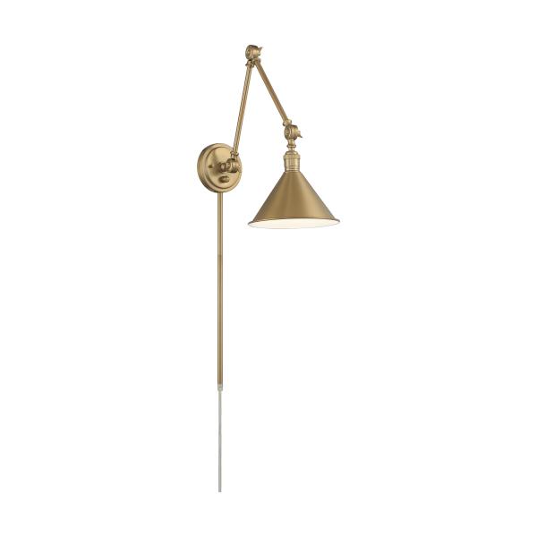 SATCO/NUVO Delancey Swing Arm Lamp Burnished Brass With Switch (60-7361)