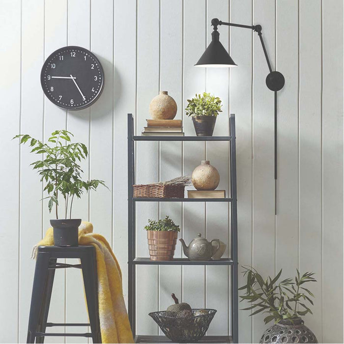 SATCO/NUVO Delancey Swing Arm Lamp Matte Black With Switch (60-7363)