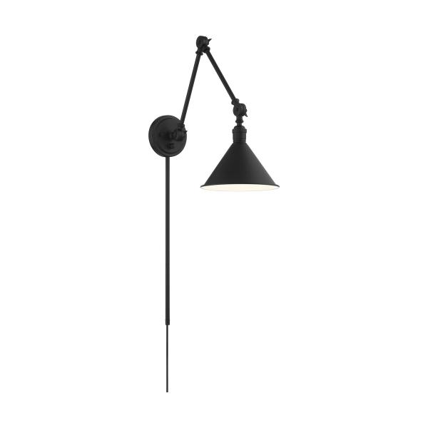 SATCO/NUVO Delancey Swing Arm Lamp Matte Black With Switch (60-7363)