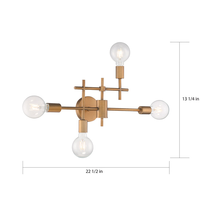 SATCO/NUVO Delphi 4-Light Vanity Aged Gold Finish (60-6871)