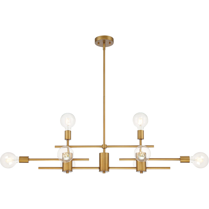 SATCO/NUVO Delphi 8-Light Island Pendant Fixture Aged Gold Finish (60-6872)