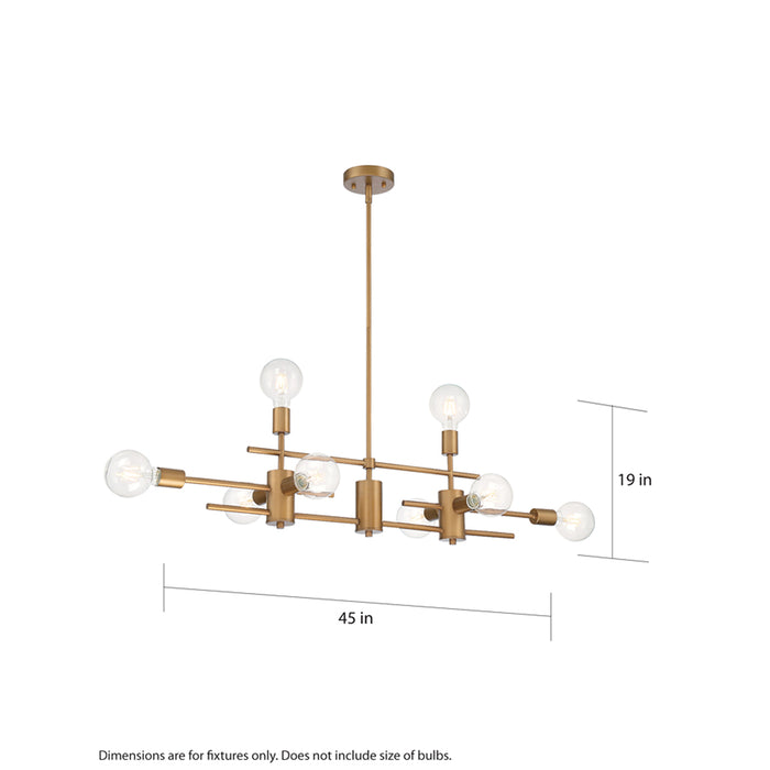 SATCO/NUVO Delphi 8-Light Island Pendant Fixture Aged Gold Finish (60-6872)