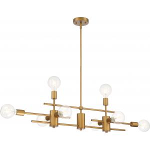 SATCO/NUVO Delphi 8-Light Island Pendant Fixture Aged Gold Finish (60-6872)