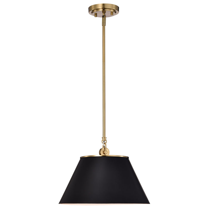SATCO/NUVO Dover 1-Light Medium Pendant Black With Vintage Brass (60-7411)