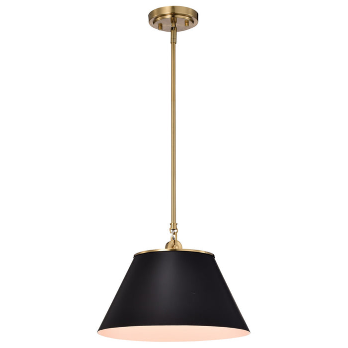 SATCO/NUVO Dover 1-Light Medium Pendant Black With Vintage Brass (60-7411)