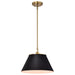 SATCO/NUVO Dover 1-Light Medium Pendant Black With Vintage Brass (60-7411)