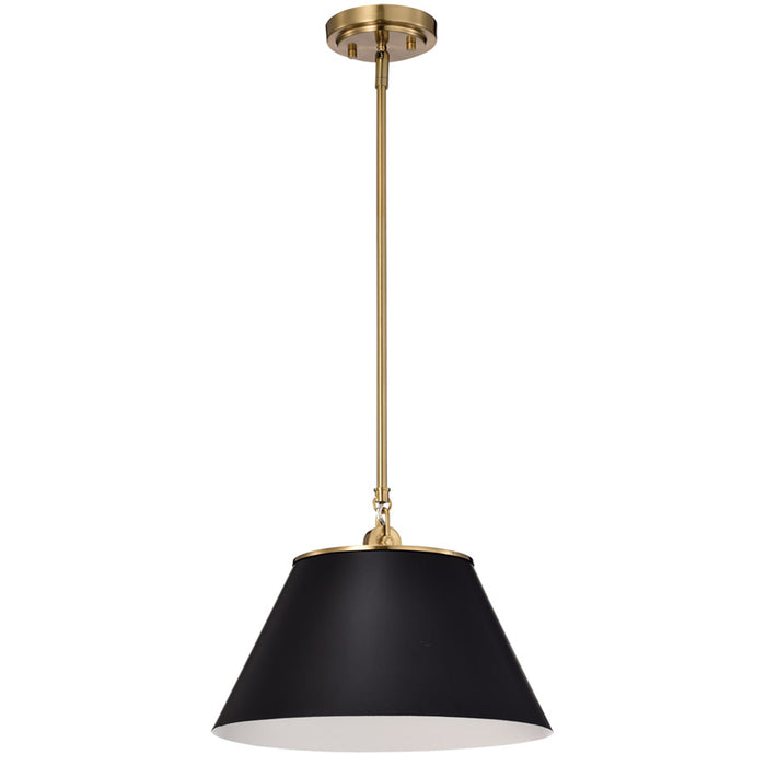 SATCO/NUVO Dover 1-Light Medium Pendant Black With Vintage Brass (60-7411)