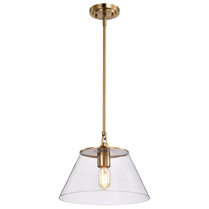 SATCO/NUVO Dover 1-Light Medium Pendant Vintage Brass With Clear Glass (60-7413)